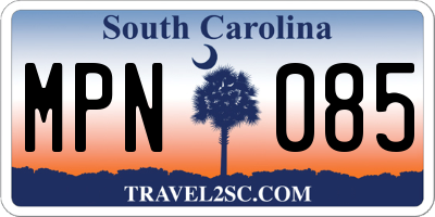 SC license plate MPN085