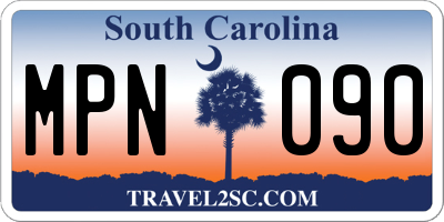 SC license plate MPN090