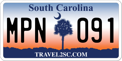 SC license plate MPN091