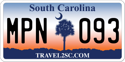 SC license plate MPN093