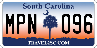 SC license plate MPN096