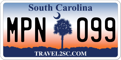 SC license plate MPN099