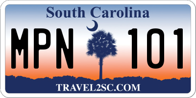 SC license plate MPN101