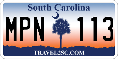 SC license plate MPN113