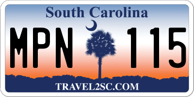 SC license plate MPN115
