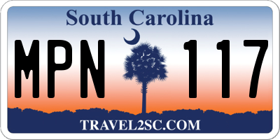 SC license plate MPN117