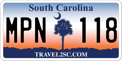 SC license plate MPN118
