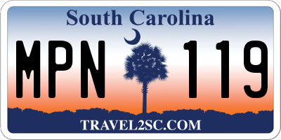 SC license plate MPN119
