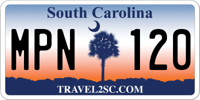 SC license plate MPN120
