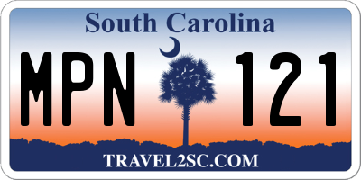 SC license plate MPN121