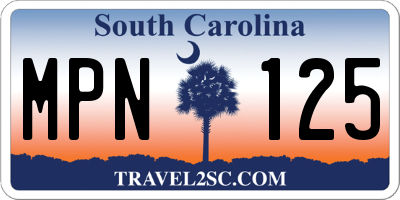 SC license plate MPN125