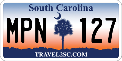 SC license plate MPN127