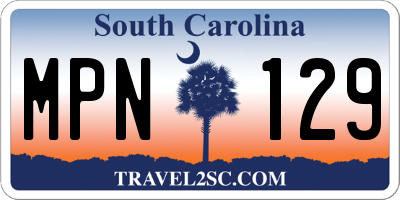 SC license plate MPN129