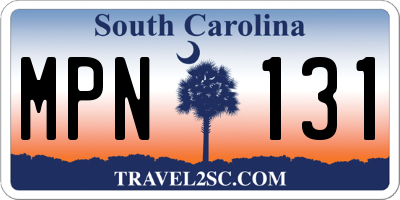 SC license plate MPN131