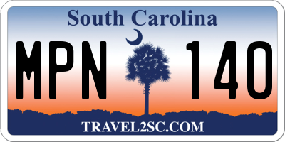 SC license plate MPN140