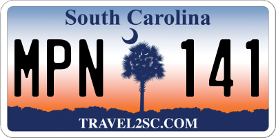 SC license plate MPN141