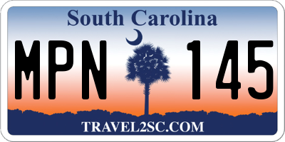 SC license plate MPN145