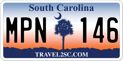 SC license plate MPN146