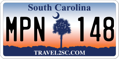 SC license plate MPN148