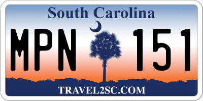 SC license plate MPN151