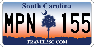 SC license plate MPN155