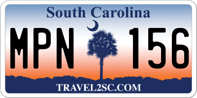 SC license plate MPN156