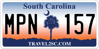 SC license plate MPN157