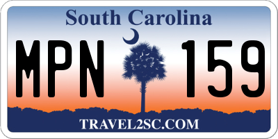SC license plate MPN159