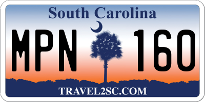 SC license plate MPN160