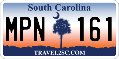 SC license plate MPN161