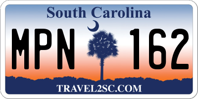 SC license plate MPN162