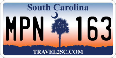 SC license plate MPN163