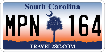 SC license plate MPN164