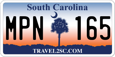 SC license plate MPN165
