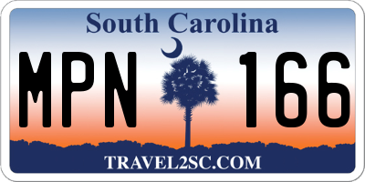 SC license plate MPN166