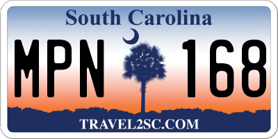 SC license plate MPN168