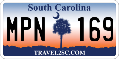 SC license plate MPN169