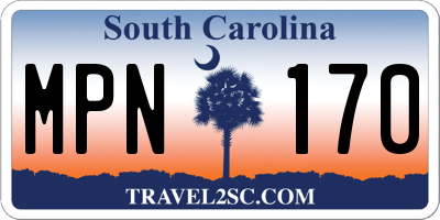 SC license plate MPN170
