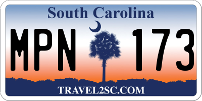 SC license plate MPN173