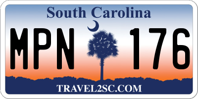 SC license plate MPN176