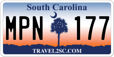 SC license plate MPN177