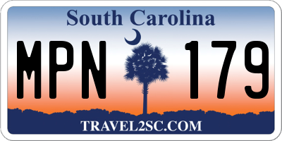 SC license plate MPN179