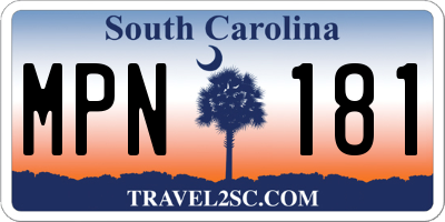 SC license plate MPN181