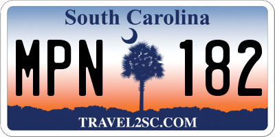 SC license plate MPN182