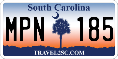 SC license plate MPN185