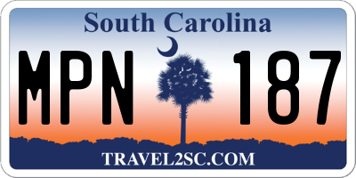 SC license plate MPN187