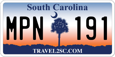 SC license plate MPN191