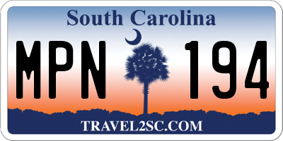 SC license plate MPN194