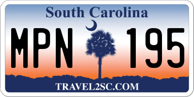 SC license plate MPN195