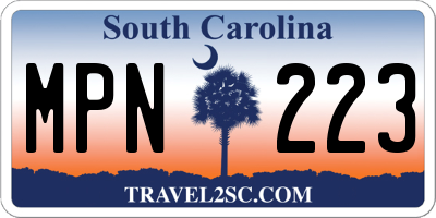 SC license plate MPN223